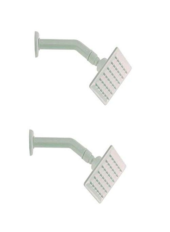 MHS PVC SQUARE OVER HEAD SHOWER WITH SHOWER ARM AND WALL FLANGE WHITE (2) - Image 1
